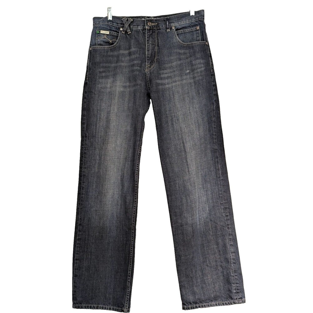 LRG Men's Jeans 34x32 Grass Roots Classic 47 Blue Denim Dual Coin Pocket Y2K